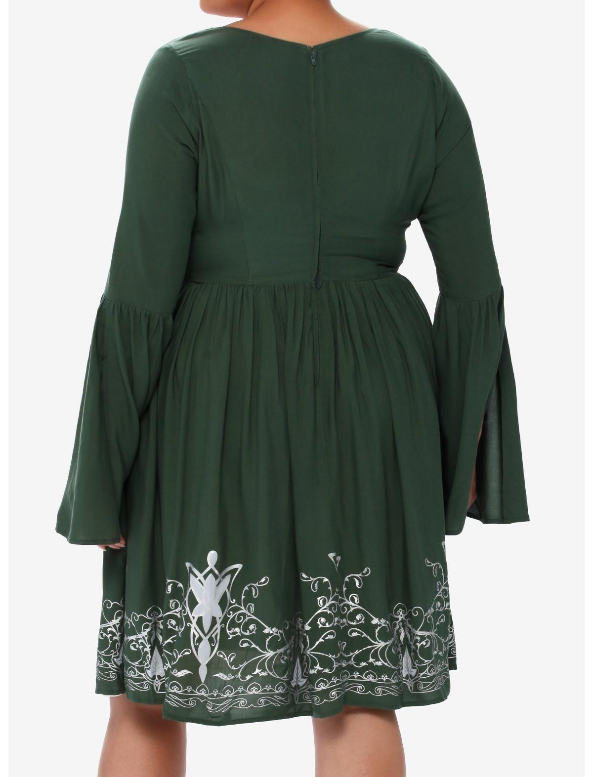 The Lord Of The Rings Elven Dress Plus Size, GREEN  WHITE, alternate