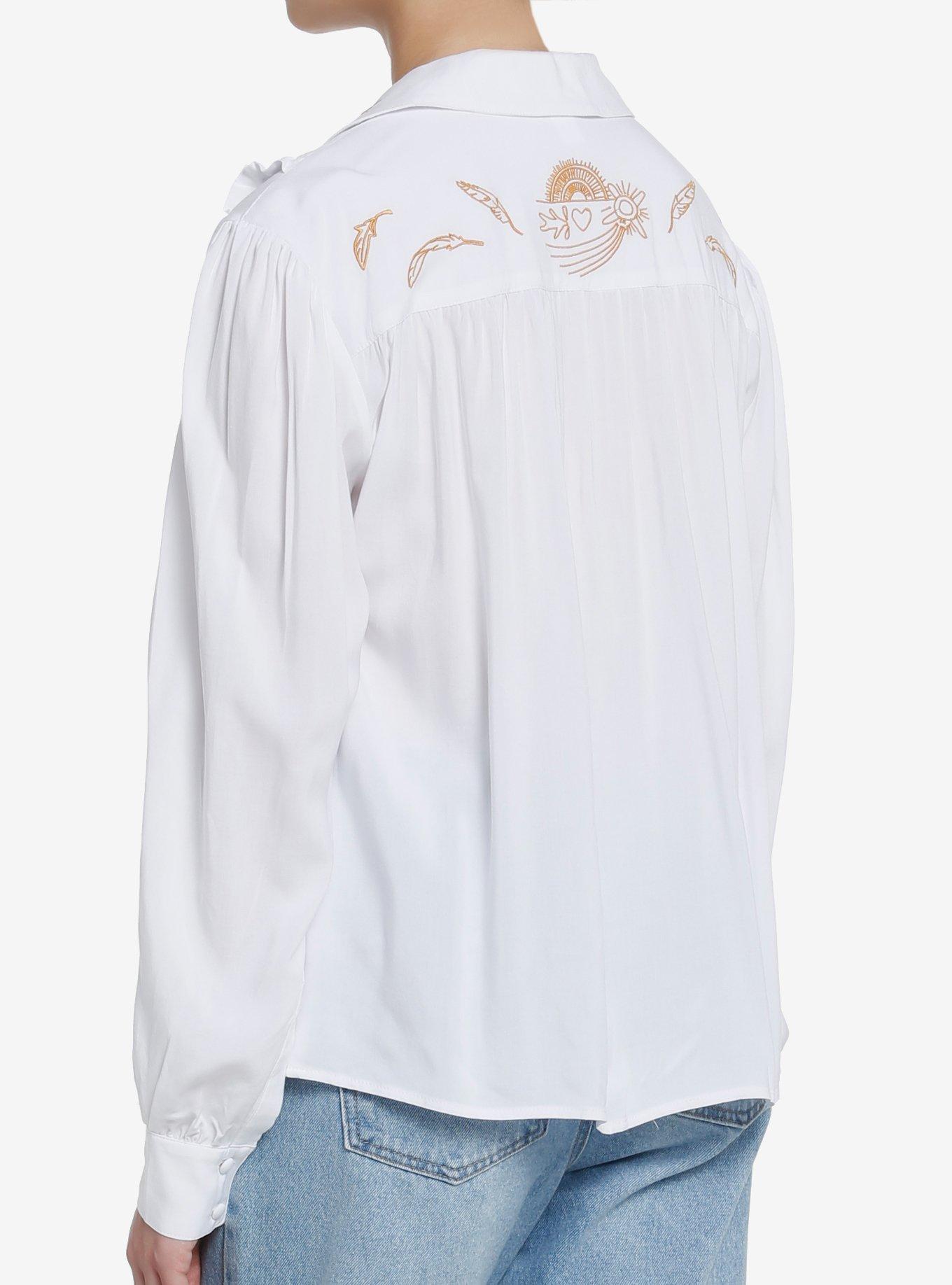 Studio Ghibli Howl's Moving Castle Wizard Howl Cosplay Woven Top, BRIGHT WHITE, alternate