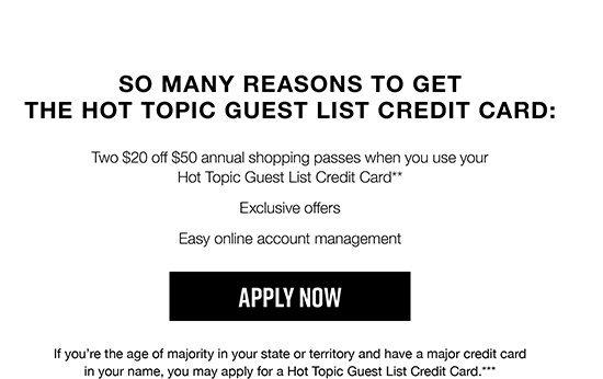 Apply For A Hot Topic Credit Card