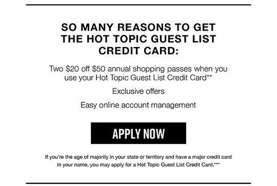 Apply For A Hot Topic Credit Card