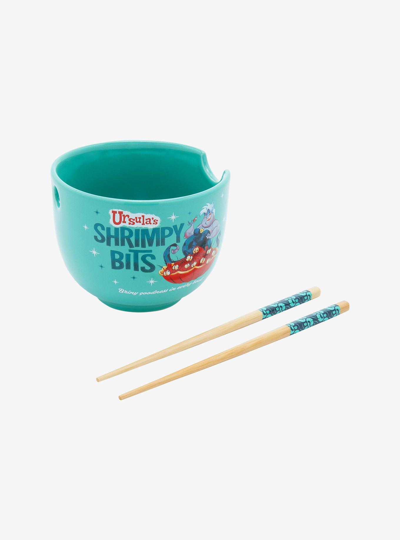Disney The Little Mermaid Ursula&rsquo;s Shrimpy Bits Ramen Bowl with Chopsticks, , alternate