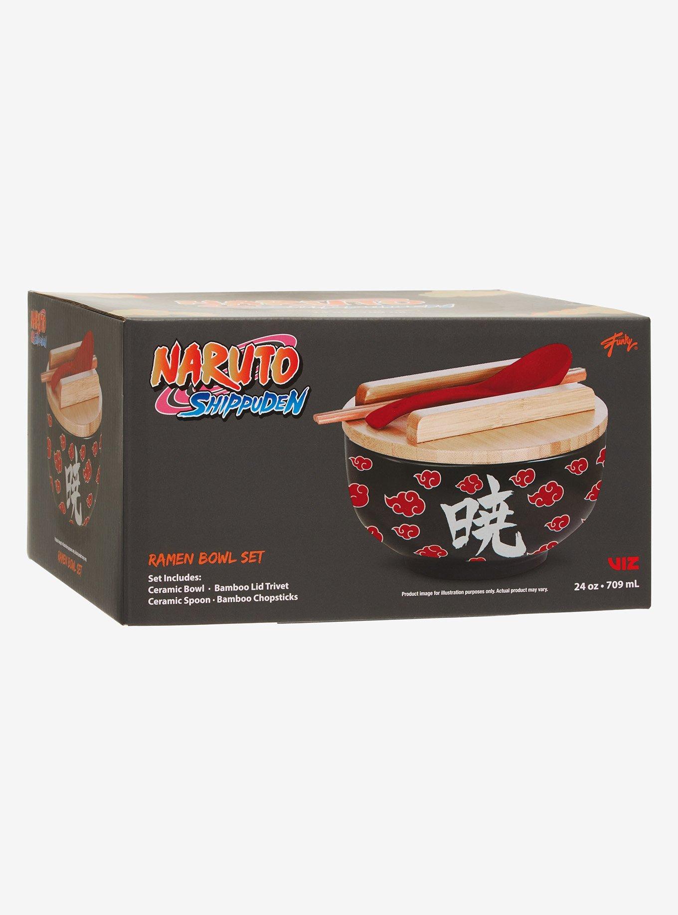 Naruto Shippuden Akatsuki Clouds Allover Print Ramen Bowl Set, , alternate