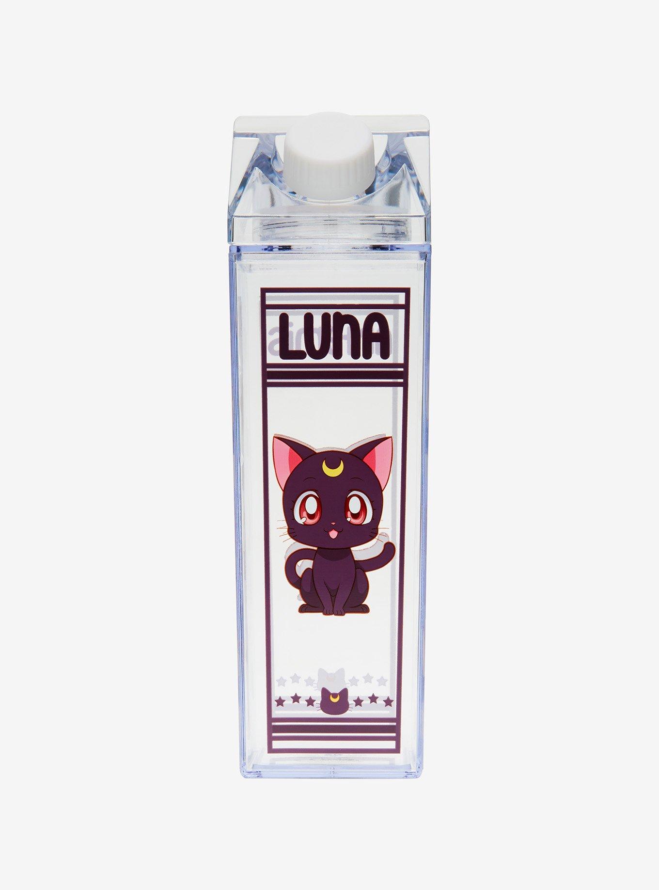 Sailor Moon Luna & Artemis Portrait Milk Carton Water Bottle, , alternate