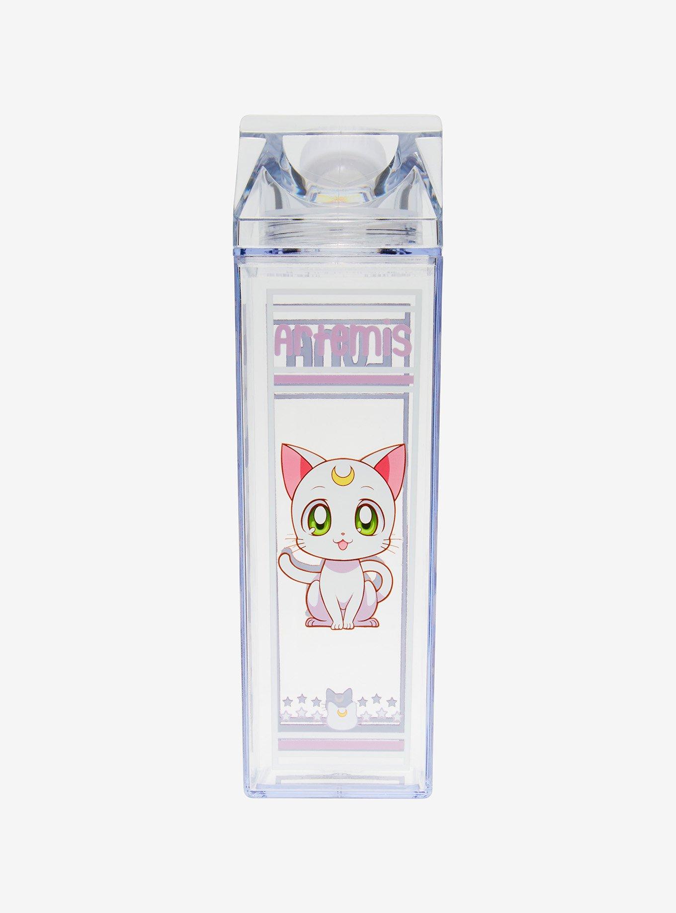 Sailor Moon Luna & Artemis Portrait Milk Carton Water Bottle, , alternate