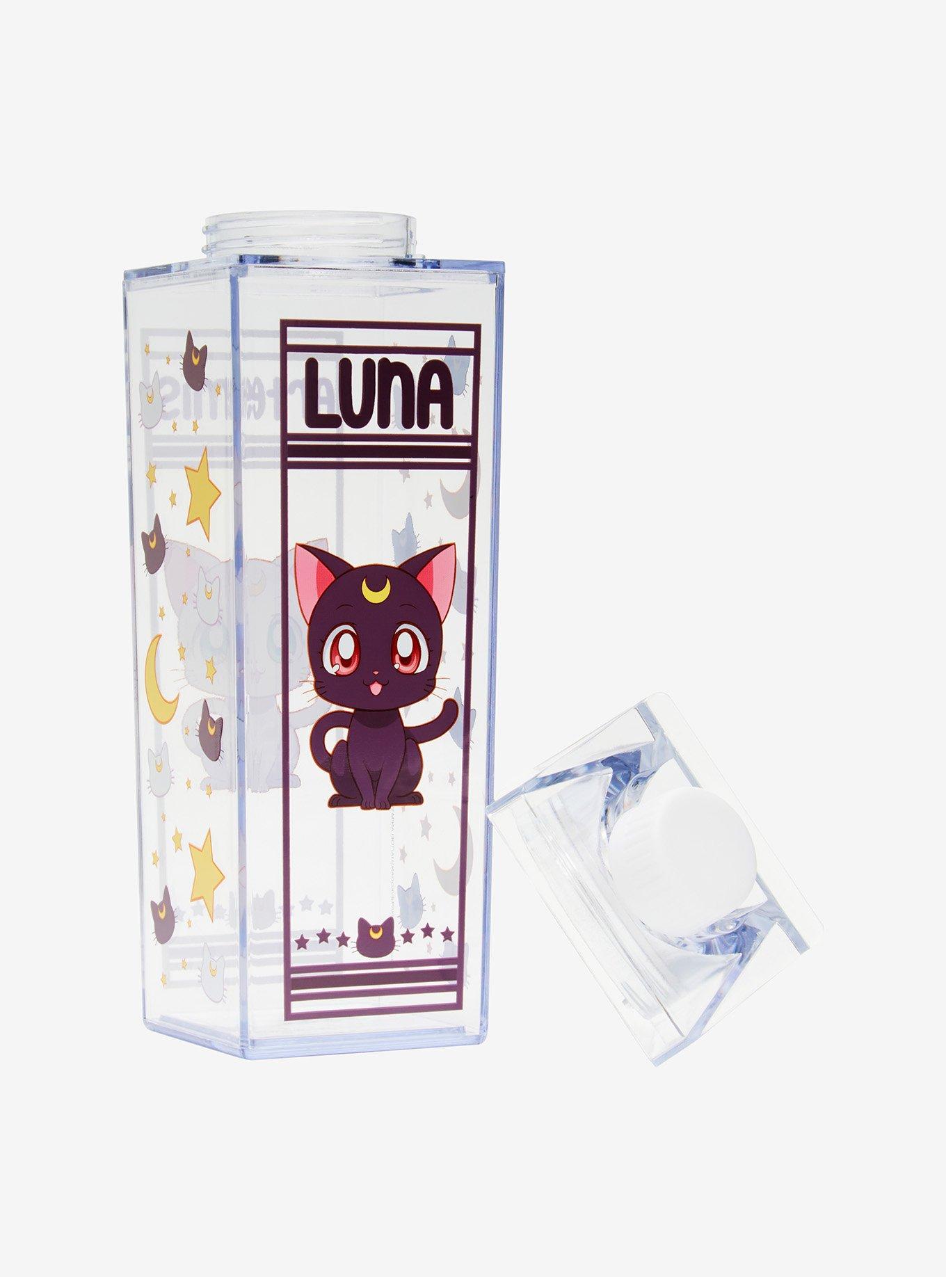 Sailor Moon Luna & Artemis Portrait Milk Carton Water Bottle, , alternate