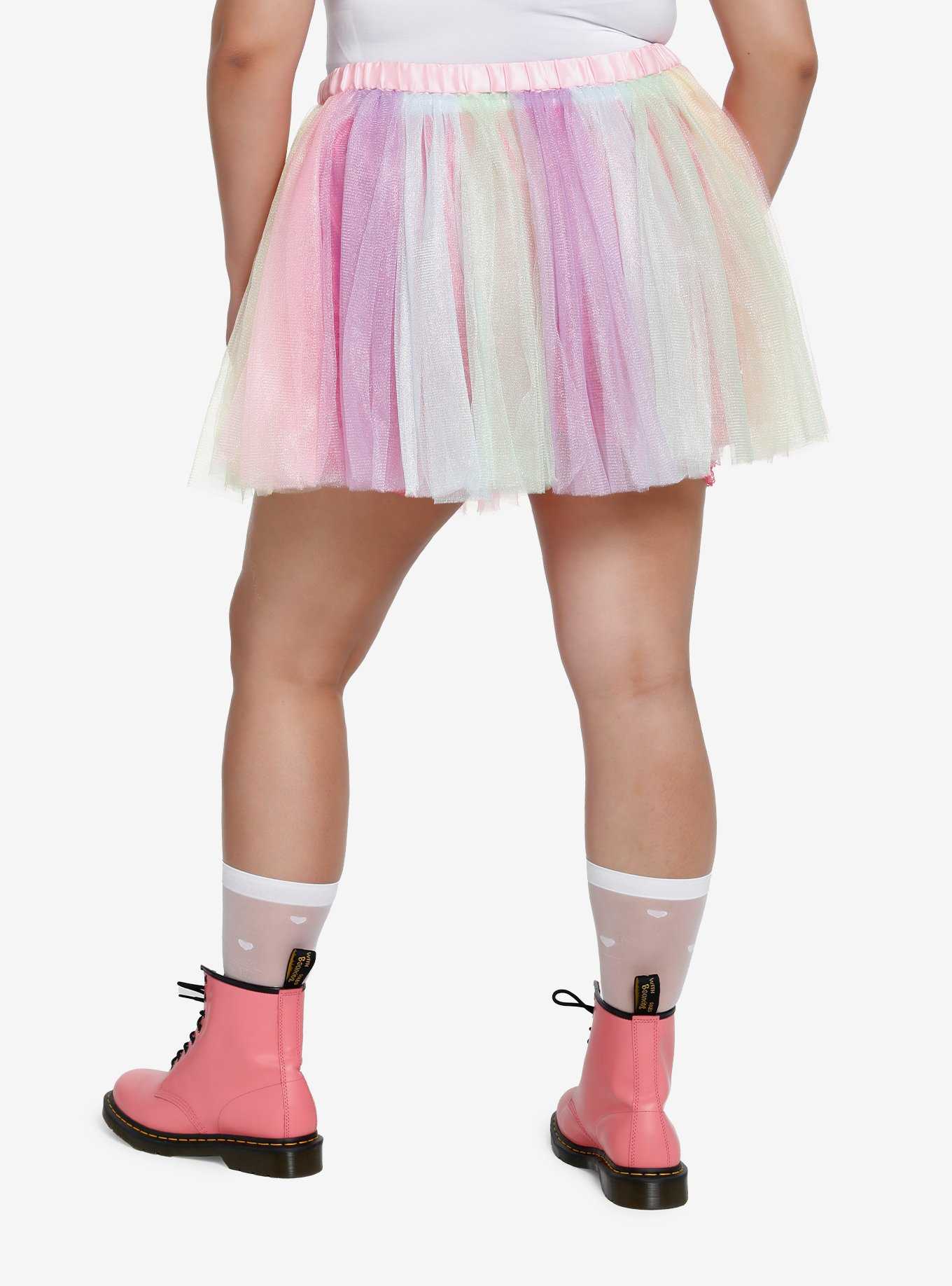 Sweet Society Rainbow Tulle Tutu Skirt Plus Size, , hi-res