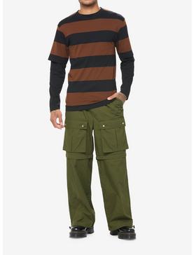 Black & Brown Stripe Twofer Long-Sleeve T-Shirt, , hi-res