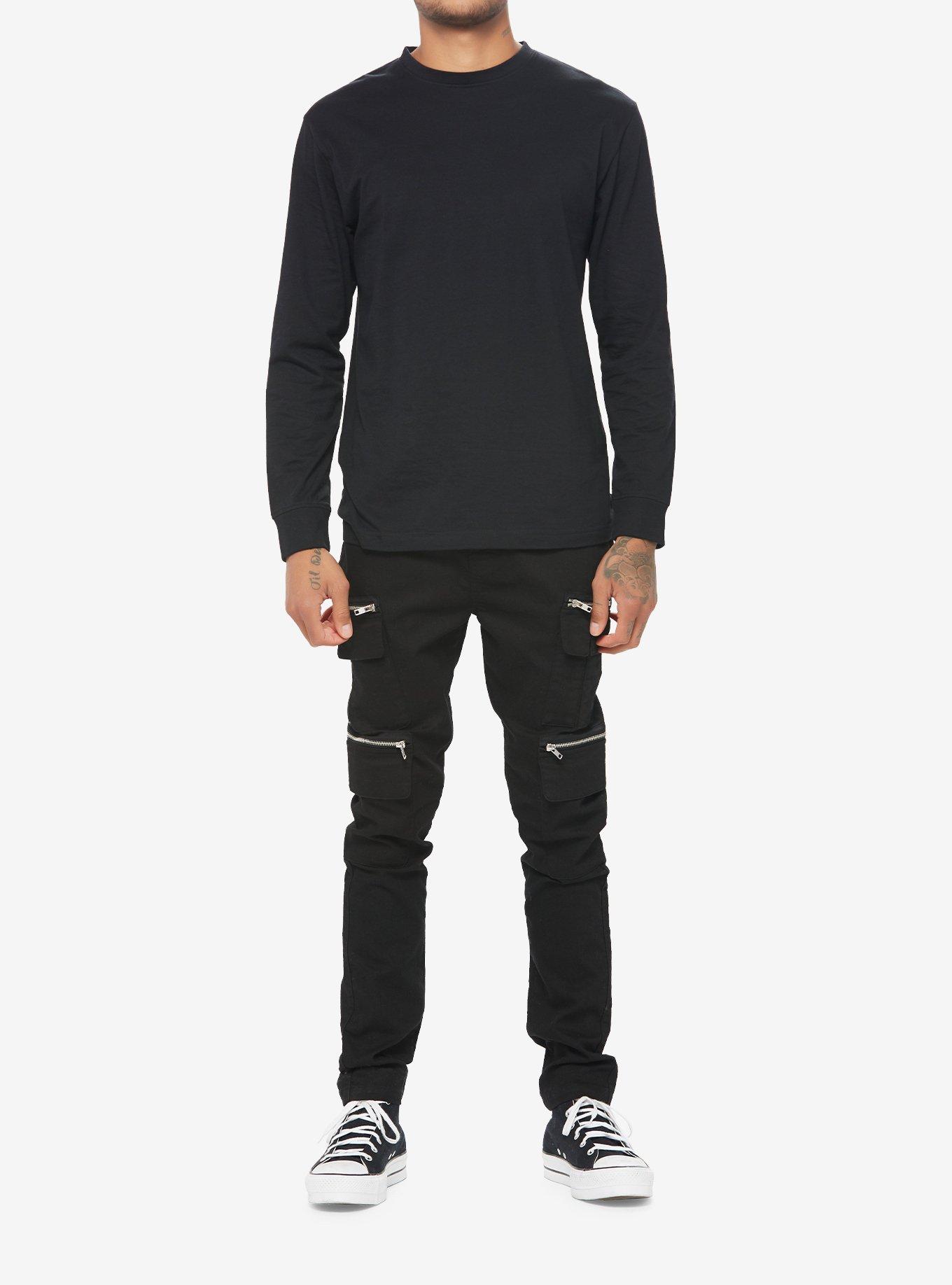 Skeleton Torso Long-Sleeve T-Shirt, BLACK, alternate