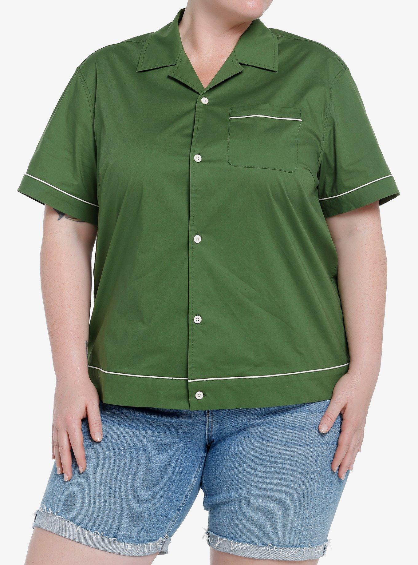 The Twilight Saga Bella Green Girls Woven Button-Up Plus Size, MULTI, alternate