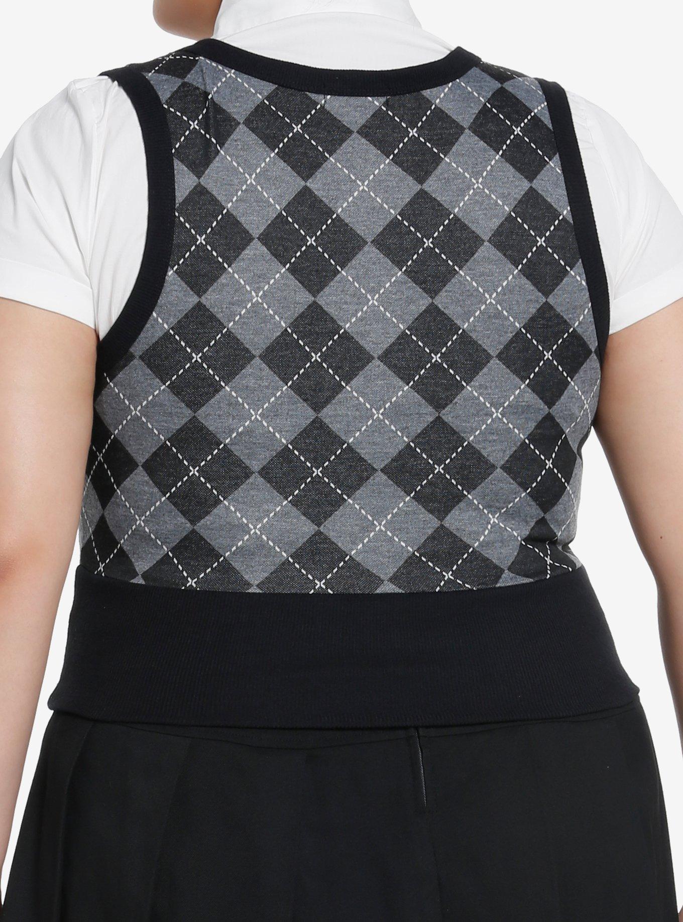 Social Collision Argyle Vest Girls Woven Twofer Plus Size, ARGYLE, alternate