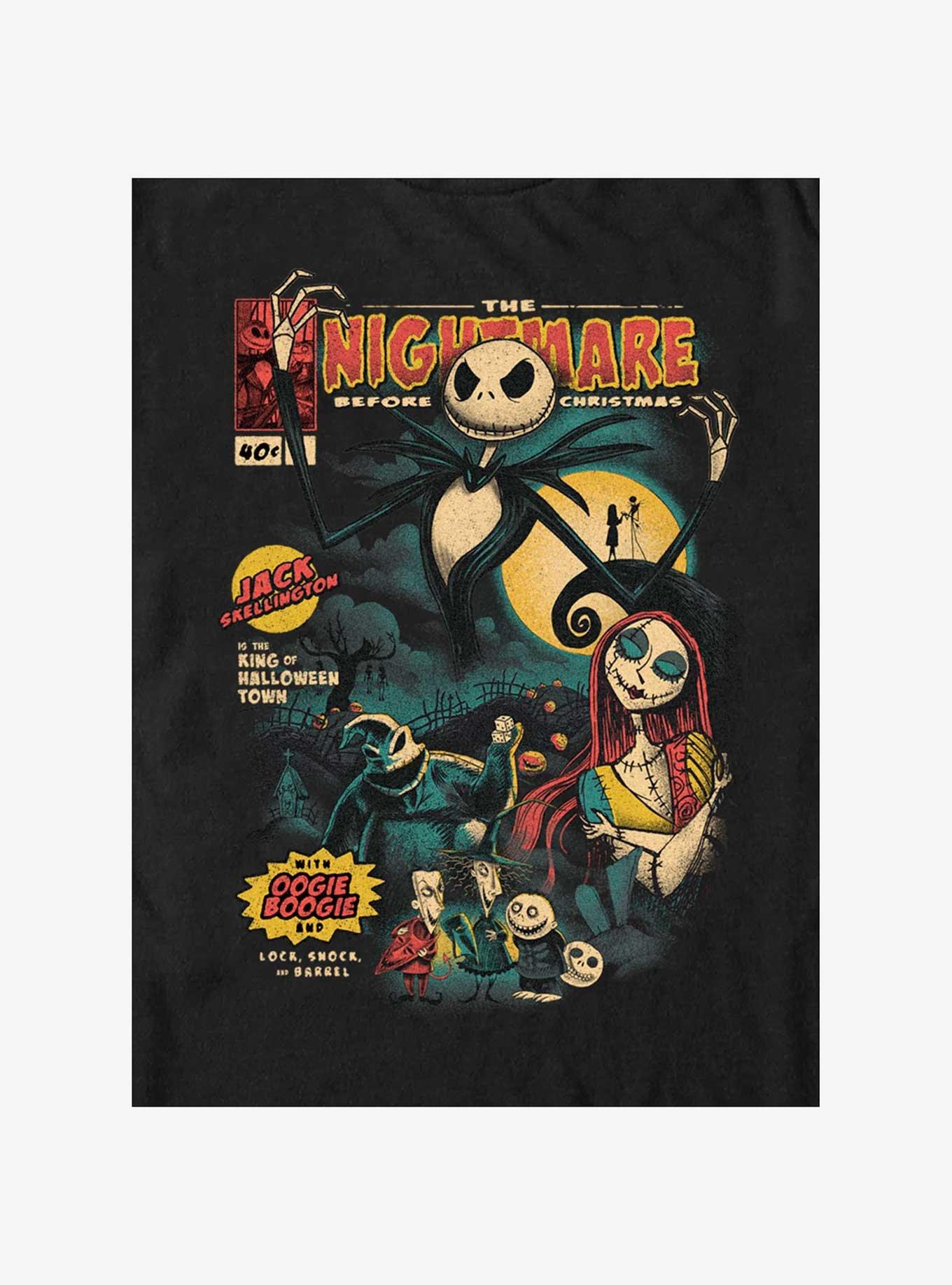 The Nightmare Before Christmas Comic Cover T-Shirt, BLACK, alternate