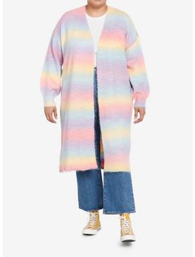 Sweet Society Pastel Rainbow Girls Long Cardigan Plus Size, , hi-res