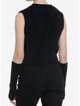 Cosmic Aura Black Fuzzy Girls Vest With Arm Warmers, BLACK, alternate