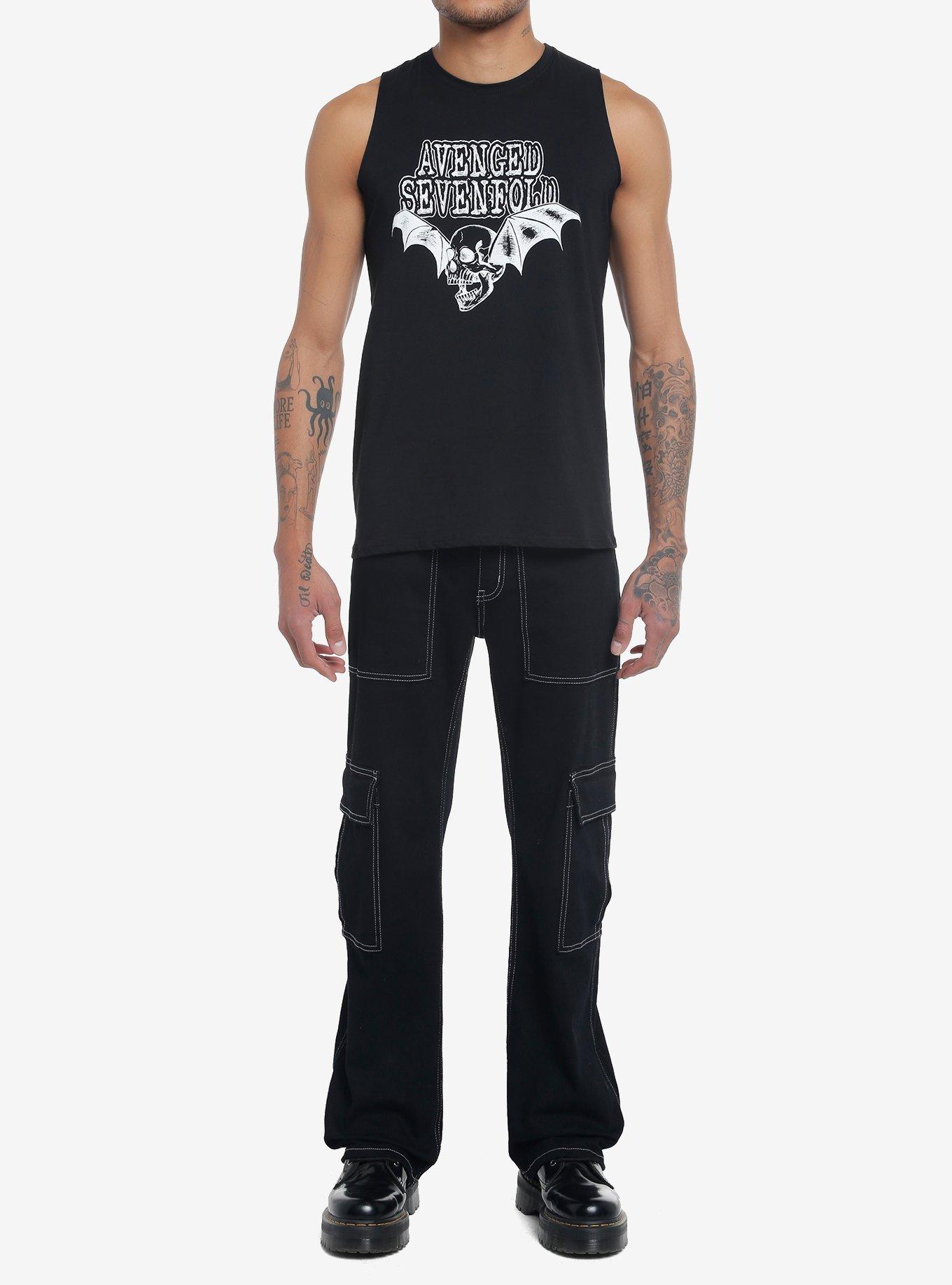 Avenged Sevenfold Winged Skull Tank Top, BLACK, alternate