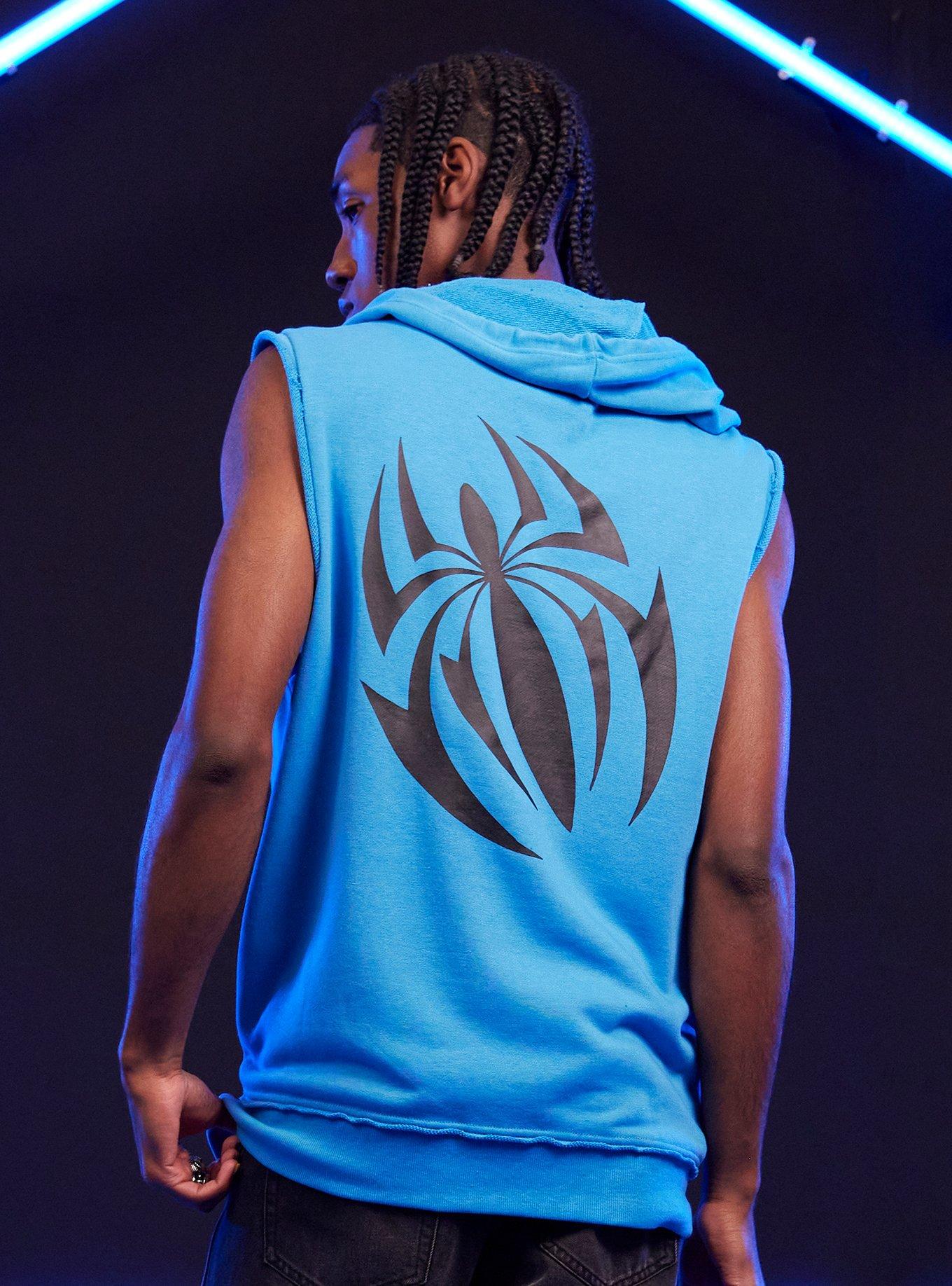 Our Universe Marvel Spider-Man: Across The Spider-Verse Scarlet Spider Sleeveless Hoodie, BLUE, alternate