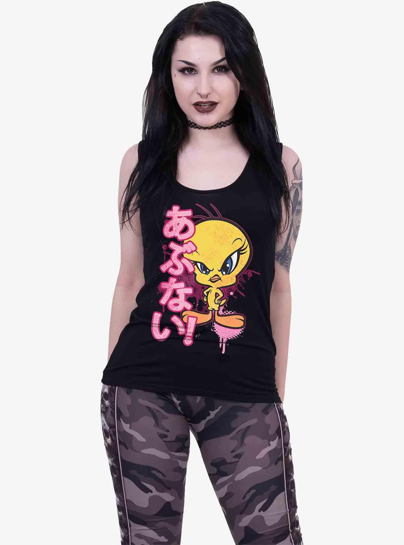 Looney Tunes Tweety Danger Razor Back Top, , hi-res