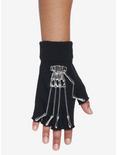 Skeleton Chain Fingerless Gloves, , alternate