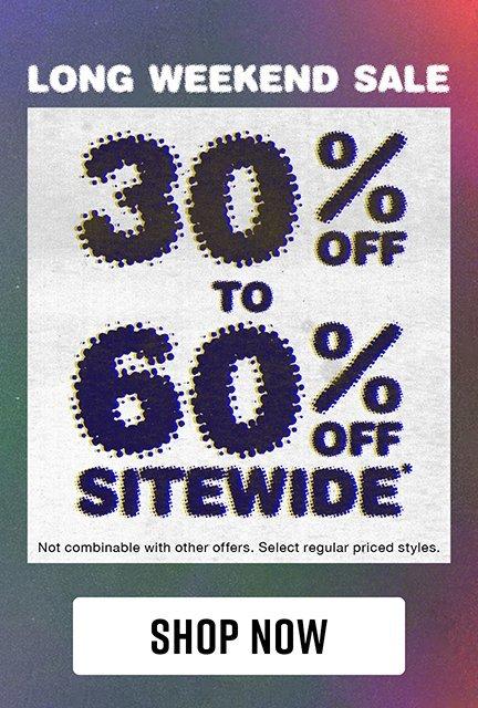 Shop 30% To 60% Off Sitewide