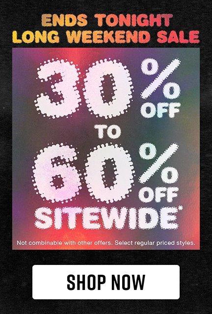 Shop 30% To 60% Off Sitewide