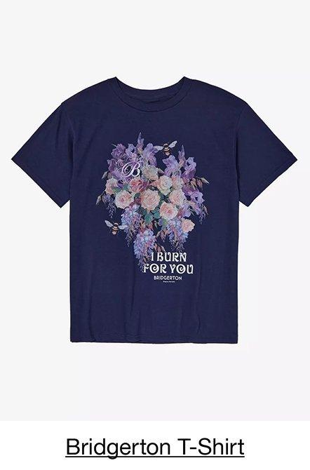 Bridgerton I Burn For You Flowers Boyfriend Fit Girls T-Shirt
