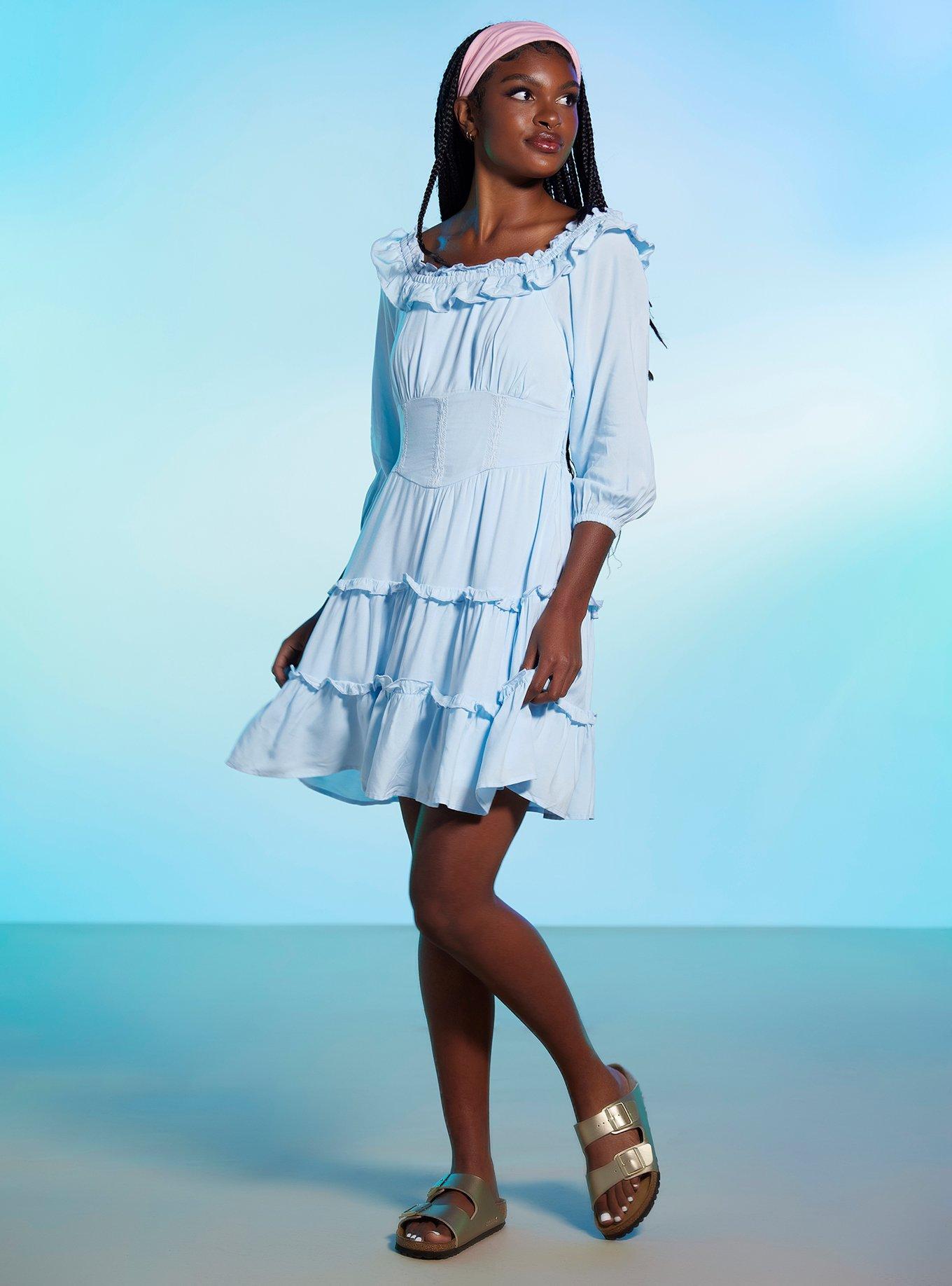 Her Universe Disney The Little Mermaid Ariel Ruffle Dress, LIGHT BLUE, alternate