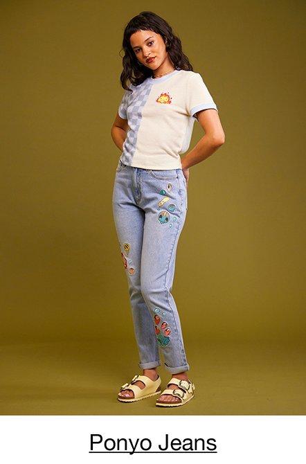 Her Universe Studio Ghibli® Ponyo Embroidery Mom Jeans