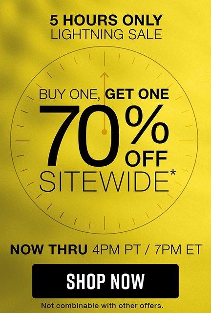 Shop Buy One, Get One 70% Off Sitewide