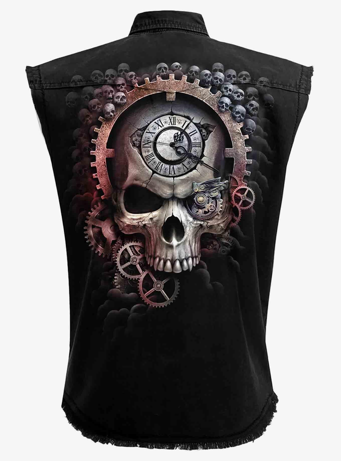 Reaper Time Sleeveless Woven Button-Up, , hi-res