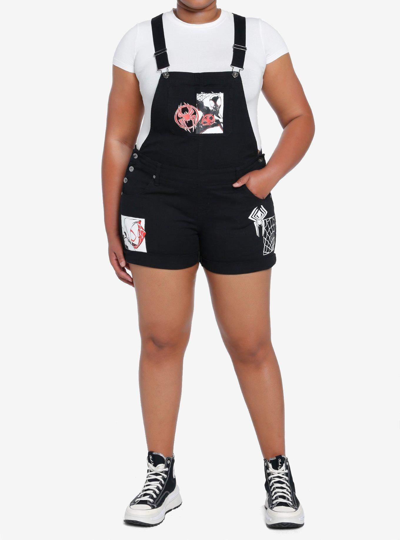 Her Universe Marvel Spider-Man: Across The Spider-Verse Miles Shortalls Plus Size, BLACK, alternate