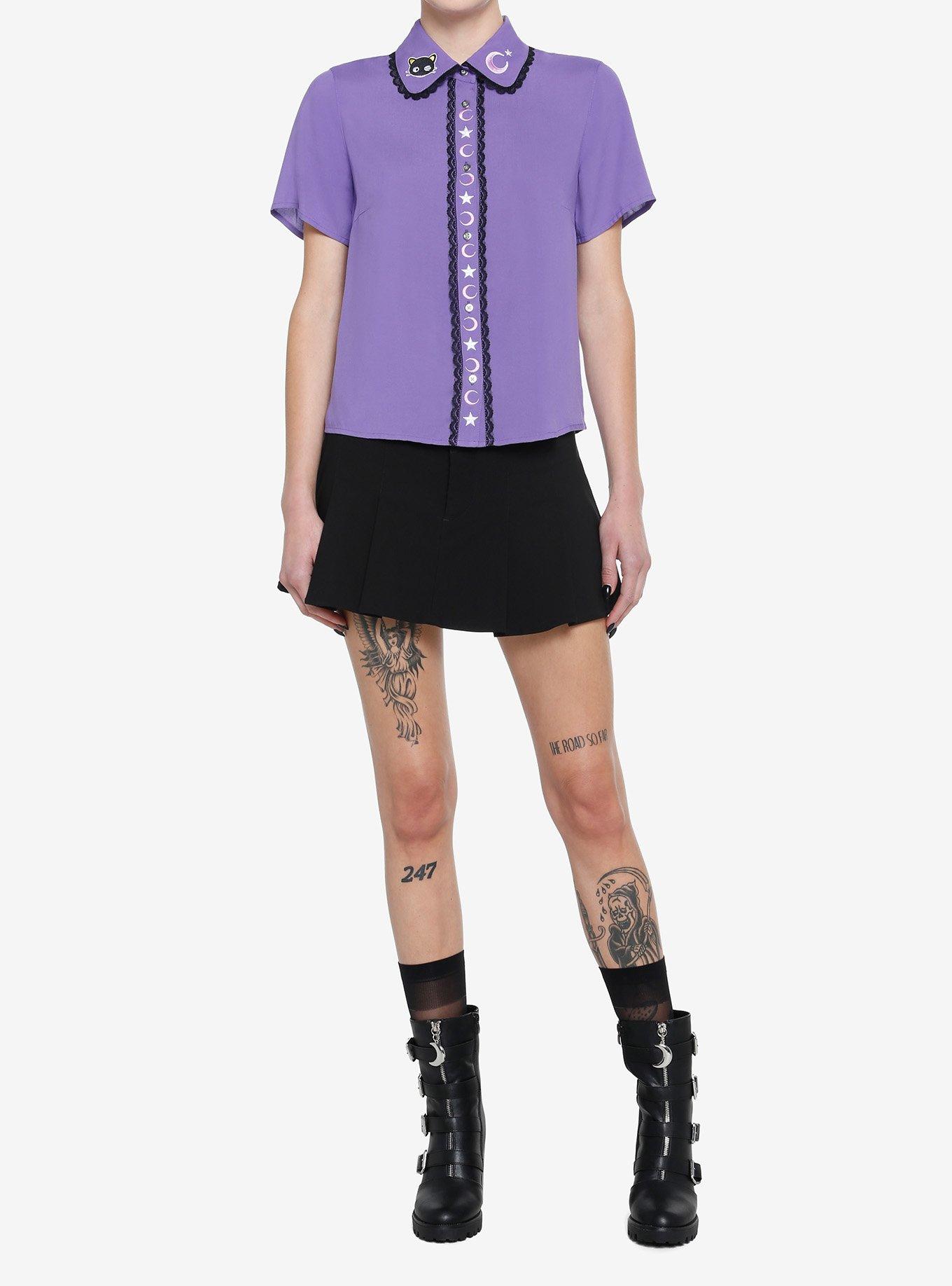 Chococat Celestial Lace Embroidered Girls Woven Button-Up, MULTI, alternate
