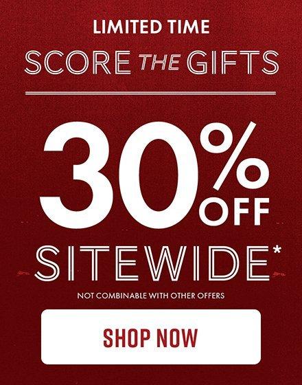 Shop 30% Off Sitewide