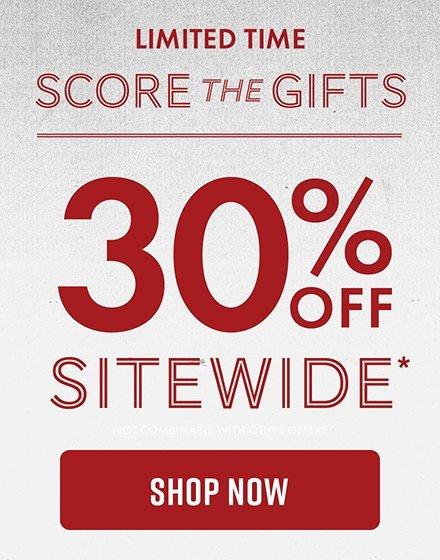 Shop 30% Off Sitewide