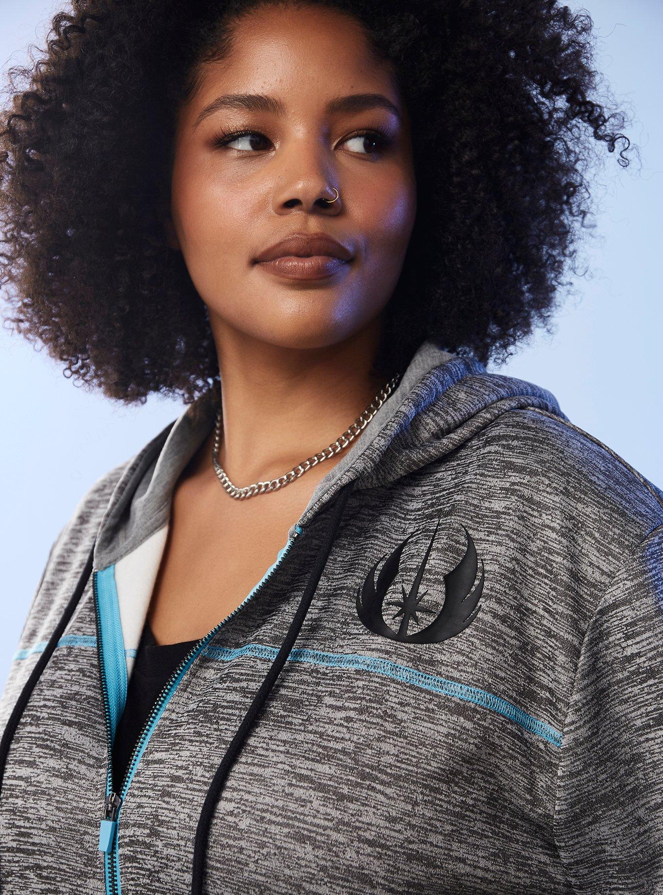 Her Universe Star Wars Jedi Order Hoodie Plus Size Her Universe Exclusive, CHARCOAL HEATHER, alternate