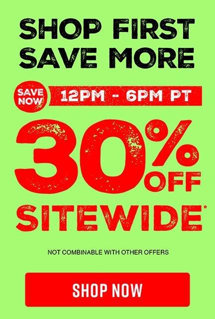 Shop 30% Off Sitewide