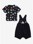 Star Wars Alphabet Allover Print Infant Overall Set - BoxLunch Exclusive , BLACK, alternate