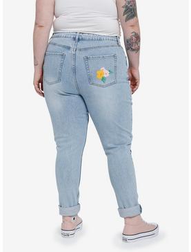 Disney Mickey Mouse Floral Mom Jeans Plus Size, , hi-res