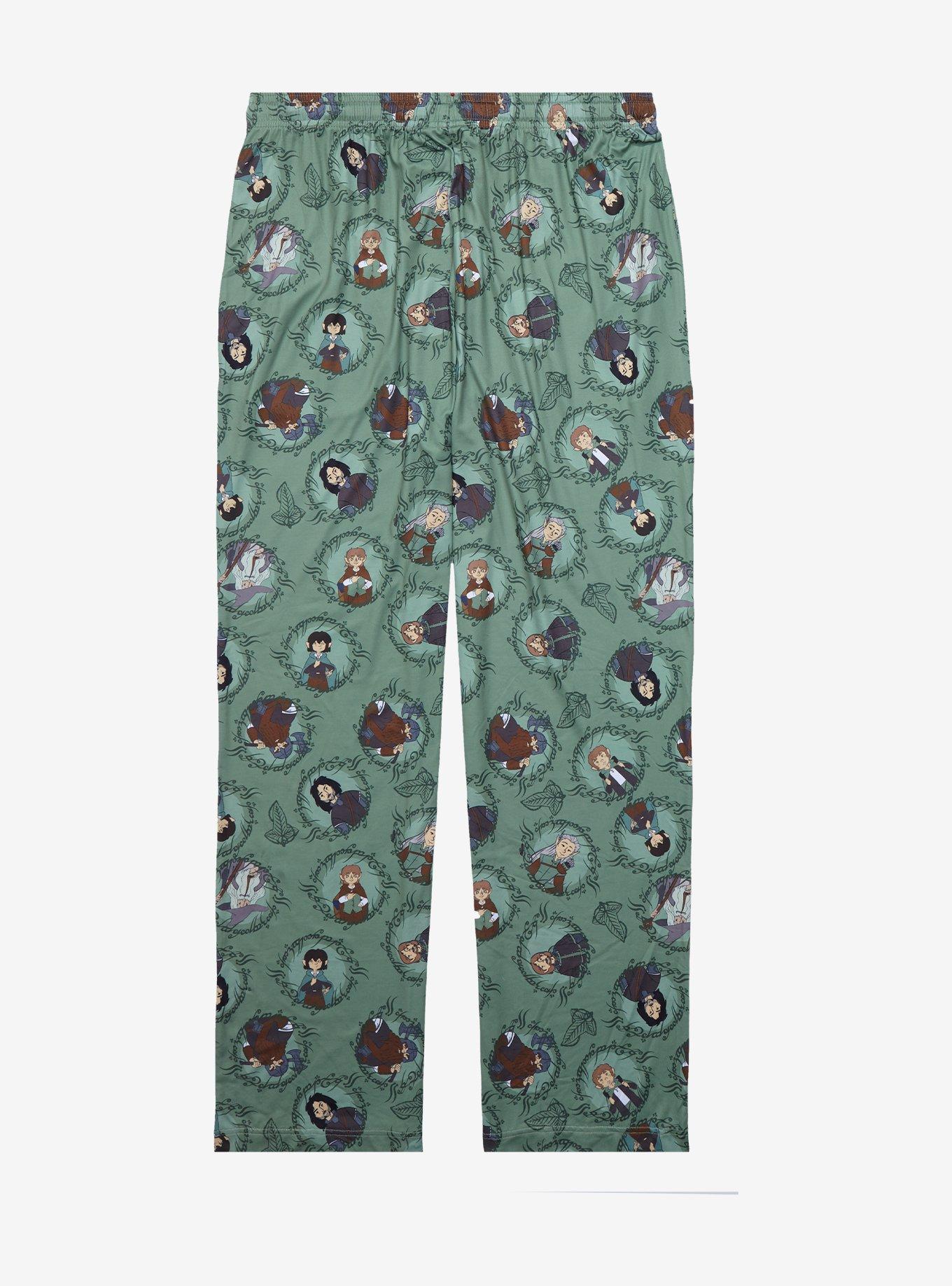 The Lord of the Rings Characters Allover Print Sleep Pants - BoxLunch Exclusive, SAGE, alternate