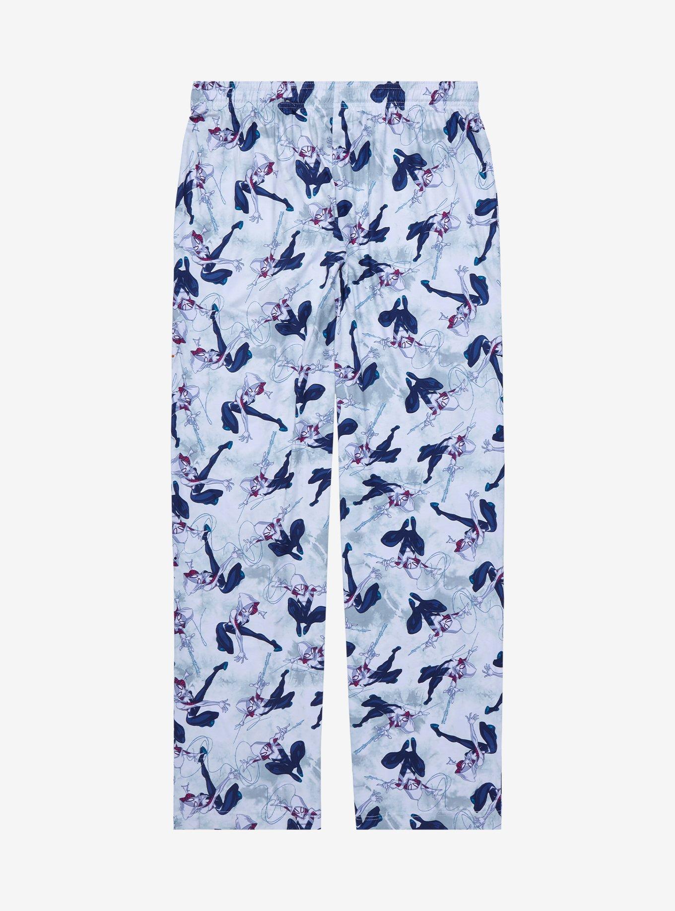 Marvel Spider-Gwen Web Swinging Allover Print Sleep Pants - BoxLunch Exclusive , LIGHT GREY, alternate