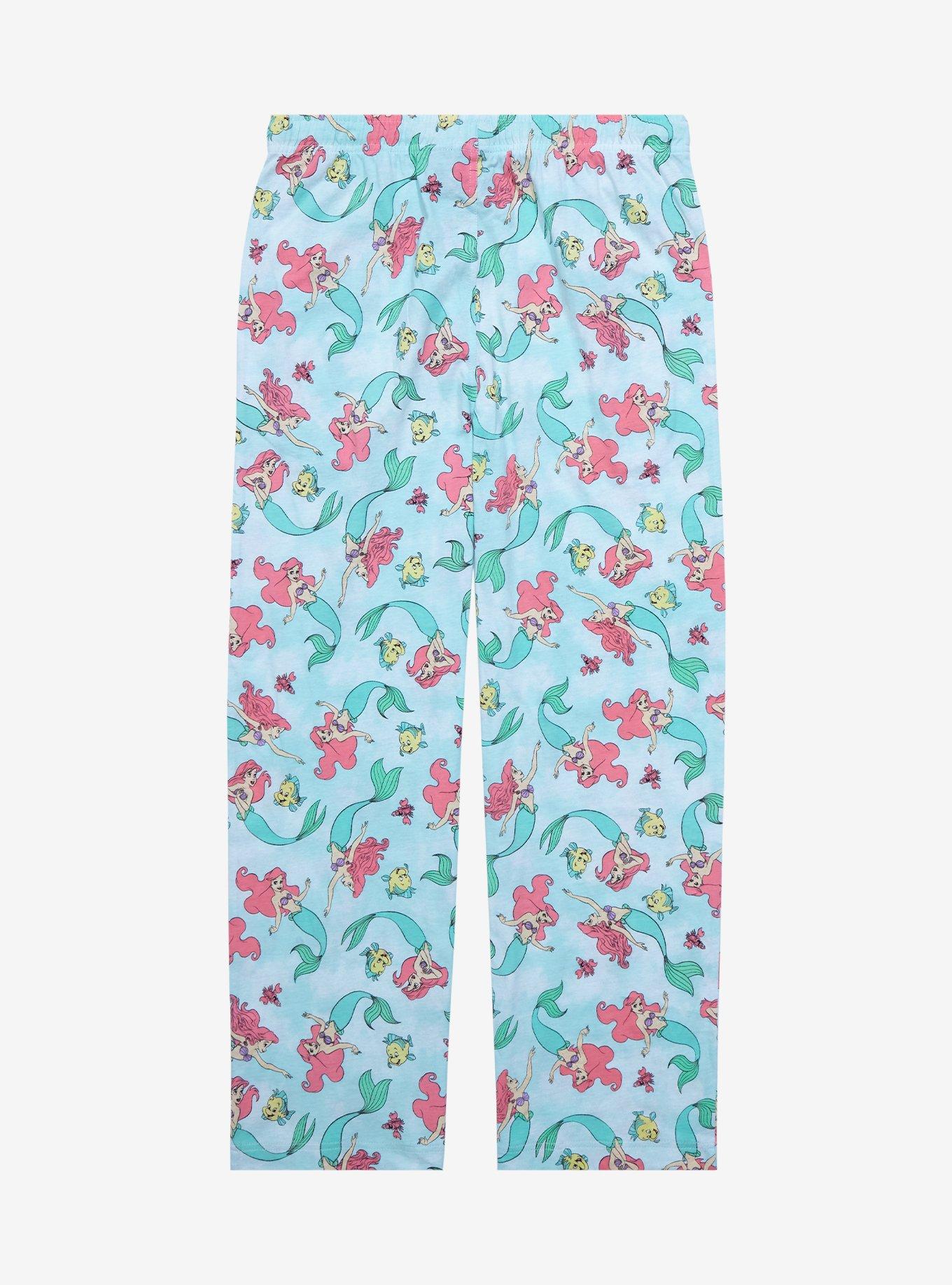 Disney The Little Mermaid Ariel & Friends Allover Print Sleep Pants - BoxLunch Exclusive, LIGHT BLUE, alternate