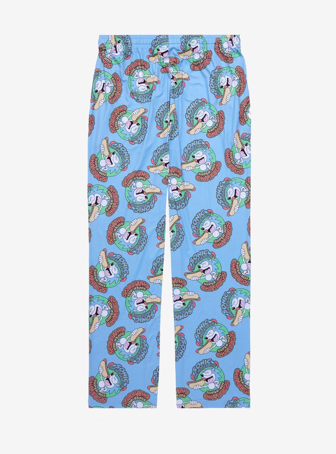 Sonic the Hedgehog Chili Dog Allover Print Sleep Pants - BoxLunch Exclusive , BLUE, alternate