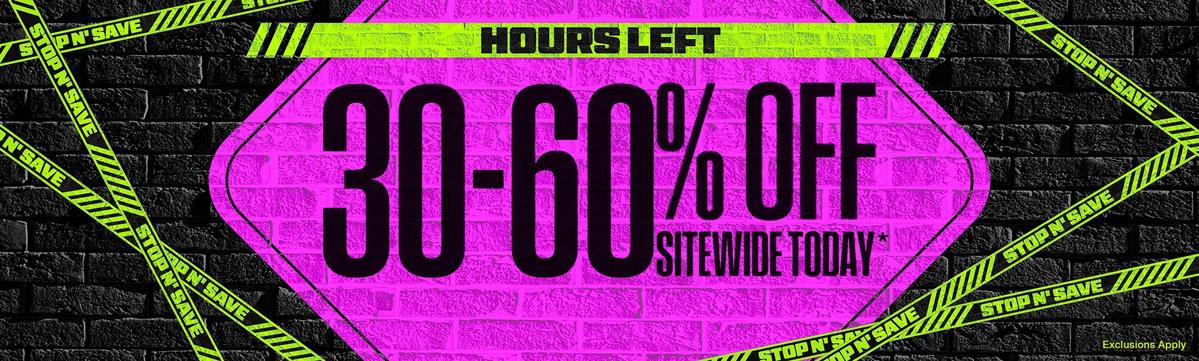 30-60% Off Sitewide promotion
