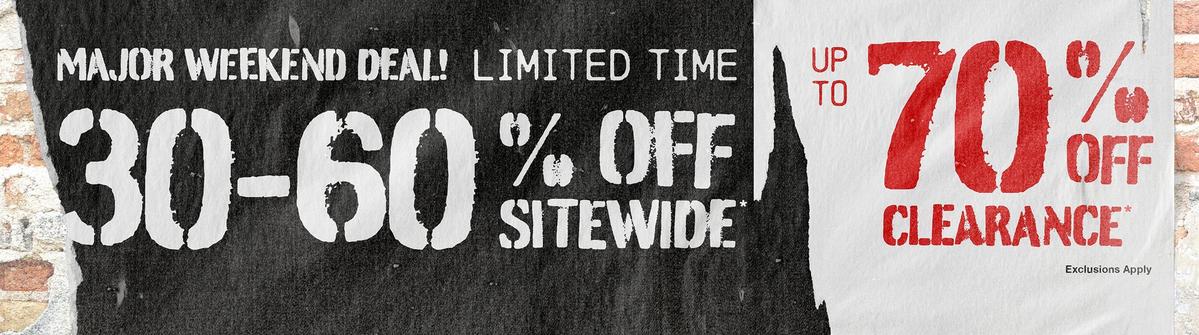 30% - 60% Off Sitewide & Up To 70% Off Clearance