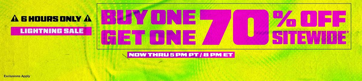 Buy One, Get One 70% Off Sitewide