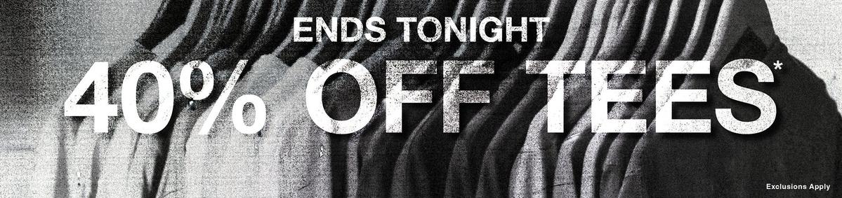40% Off Tees sale
