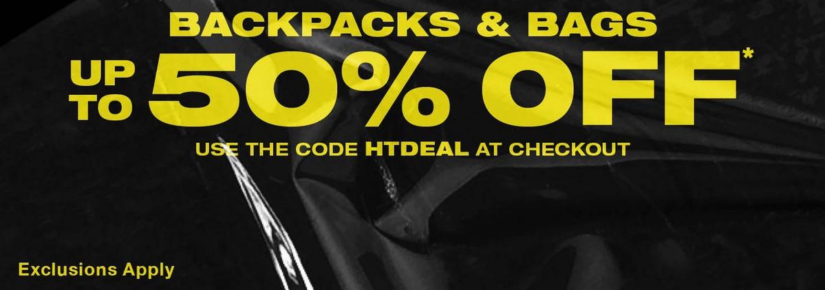 Up To 50% Off Bags And Backpacks Promo