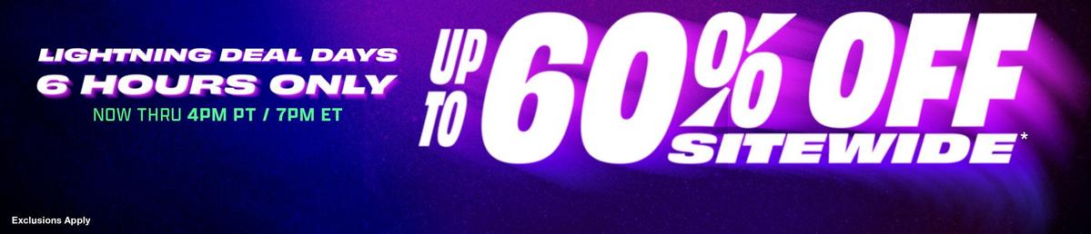 Up To 60% Off Sitewide