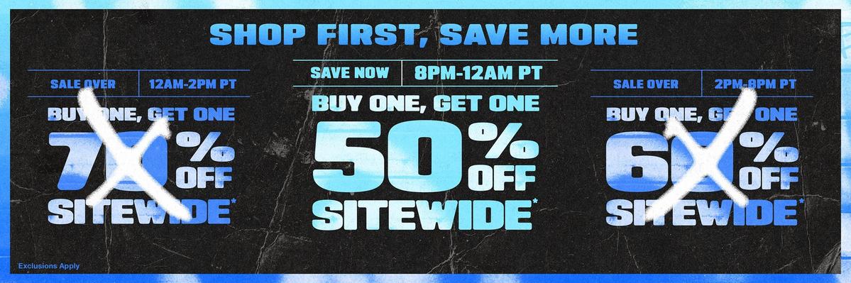 BOGO 50% Off Sitewide