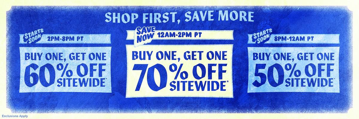 BOGO 70% Off Sitewide