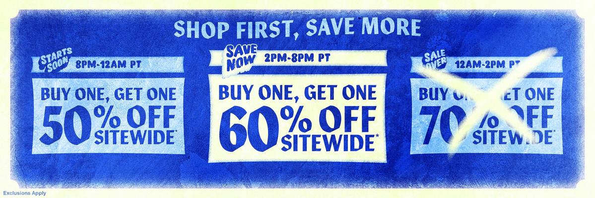 BOGO 60% Off Sitewide