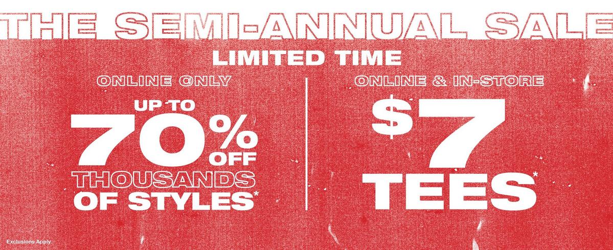 Up To 70% Off Semi Annual Sale